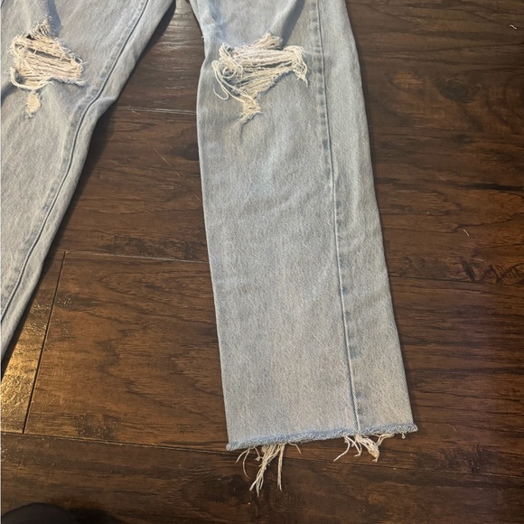 Garage Light Blue Distressed Straight Leg Jeans - Picture 2 of 4